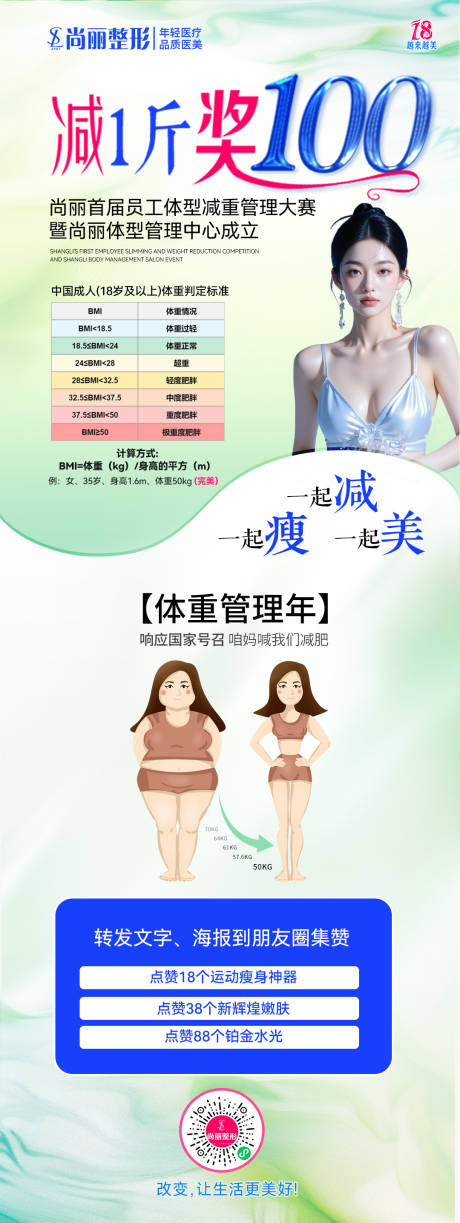 减肥体重管理宣传海报