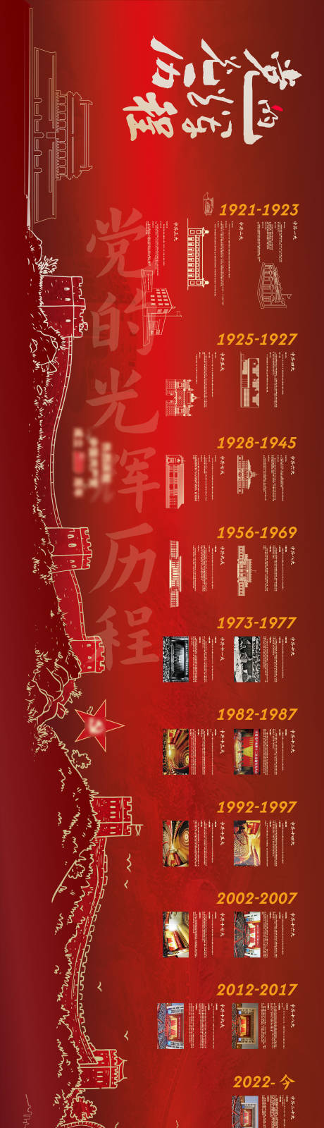 源文件下载【党的光辉历程文化墙展板背景板（长城）】编号：15800030283961942
