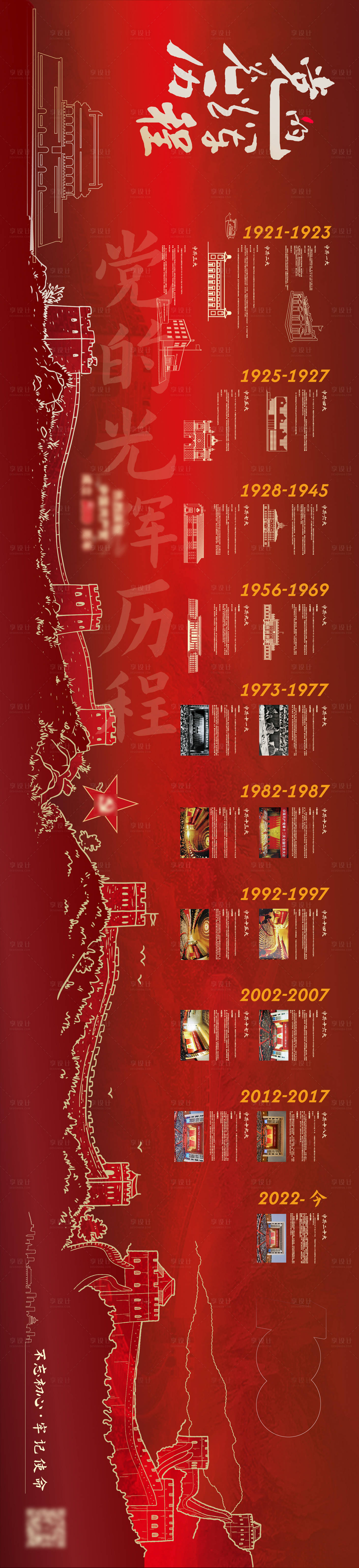 源文件下载【党的光辉历程文化墙展板背景板（长城）】编号：15800030283961942