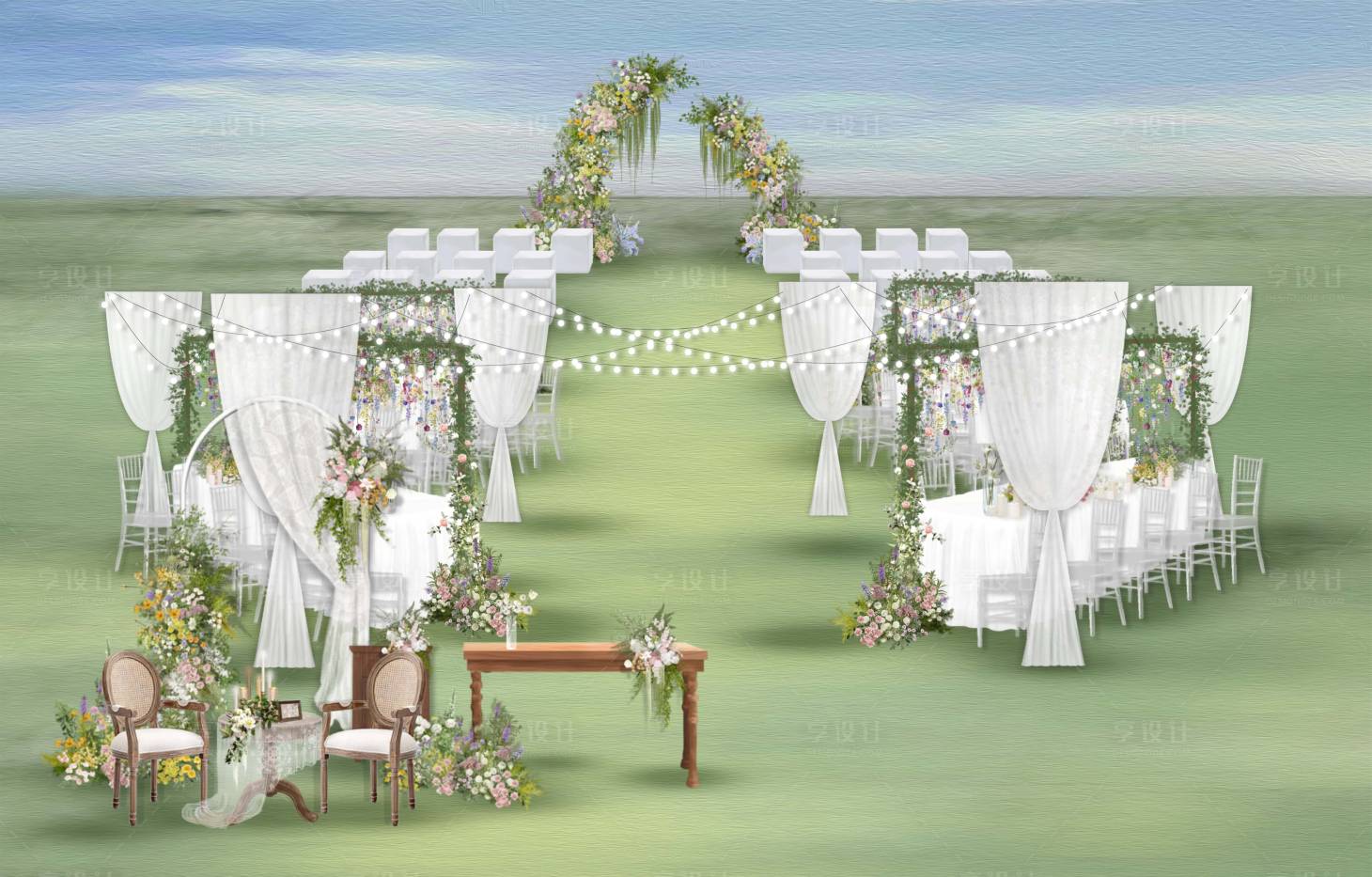 源文件下载【享设计】搜索编号：87560030377104623【夏日游园会户外婚礼】