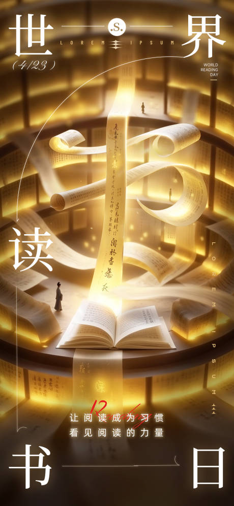 源文件下載【世界讀書日主題海報】編號：38390030347896140