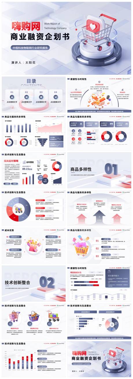 电商网购平台ppt模版