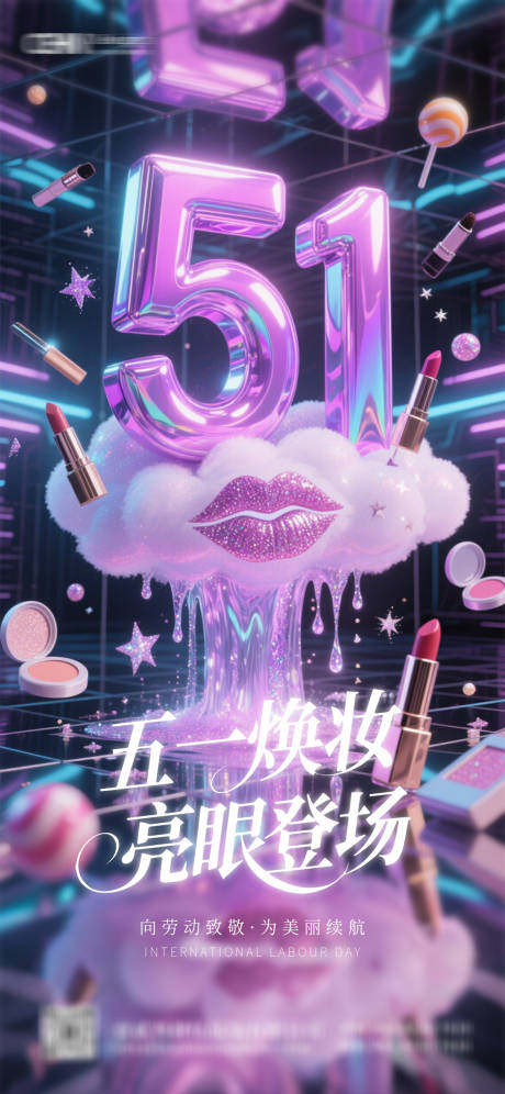 源文件下载【美妆五一劳动节海报】编号：46860030484916395