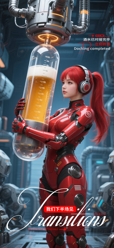 酒吧夜店转场预定机甲美女能量对接