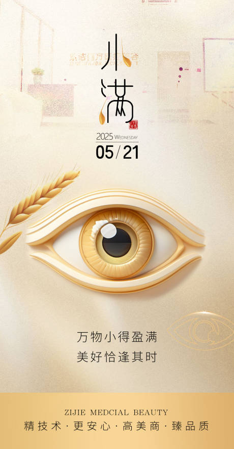 源文件下载【医美小满美眼海报】编号：34420030396891336