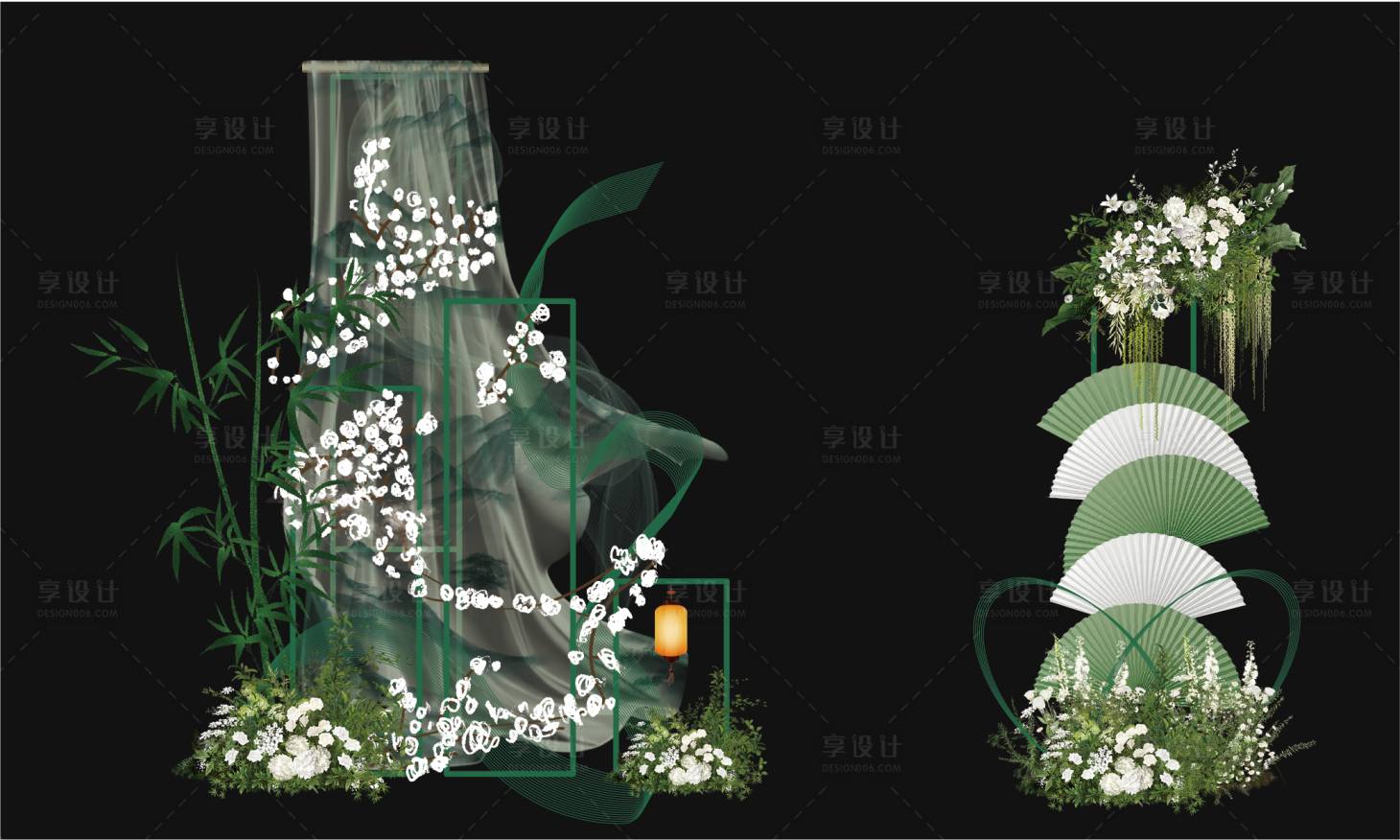 源文件下载【享设计】搜索编号：61160030334208671【新中式美陈打卡点】