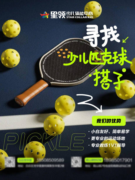 源文件下载【少儿匹克球项目介绍海报】编号：74010029990579509