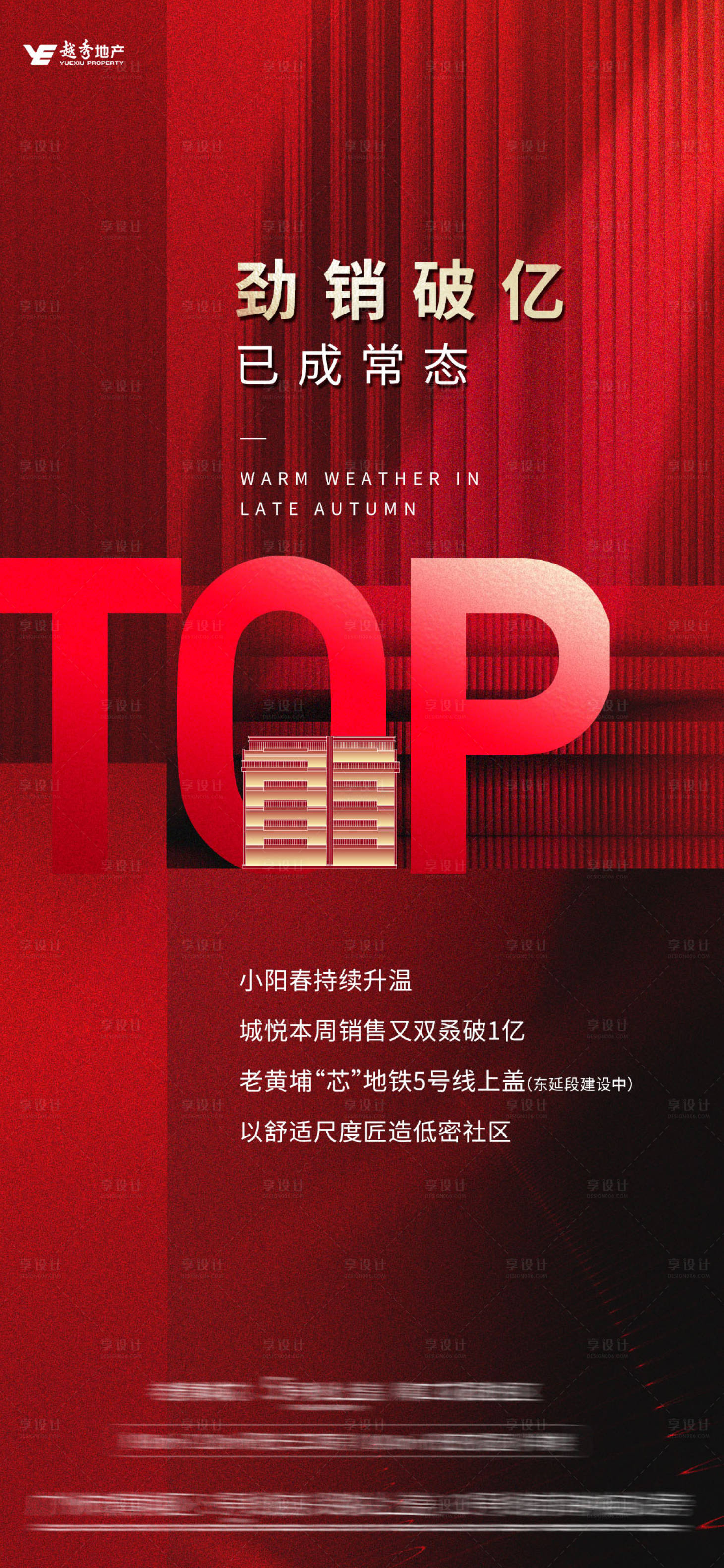 源文件下载【享设计】搜索编号：26250030313776322【地产红金热销海报】