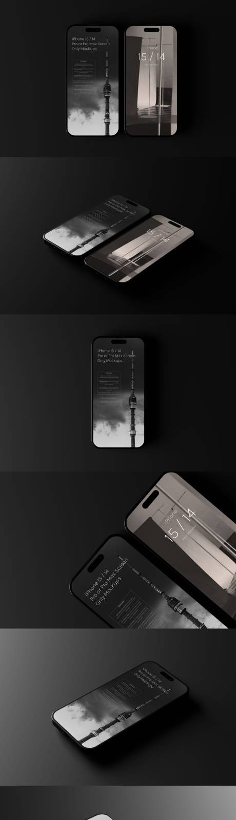 源文件下载【黑色多场景iPhone15/14样机】编号：95940029884078836