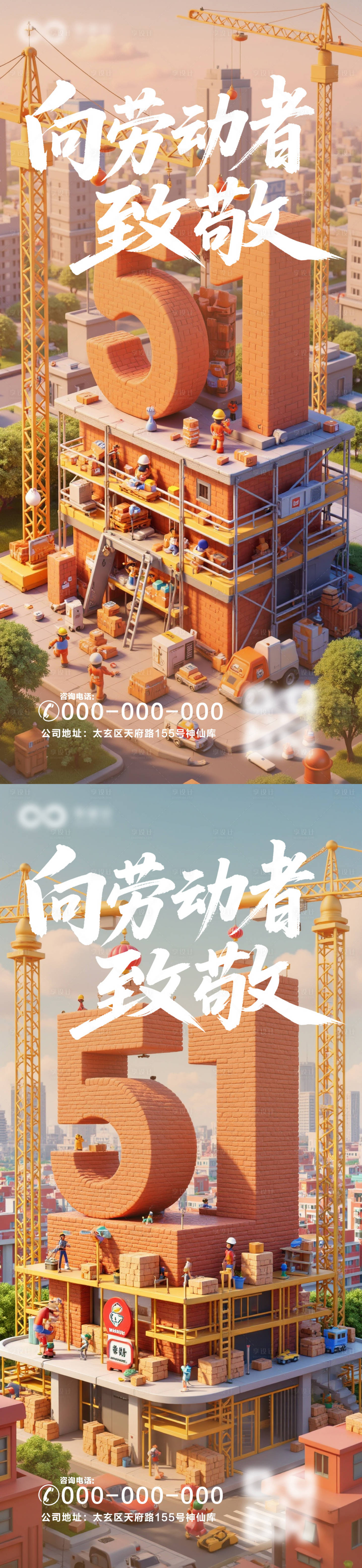源文件下载【享设计】搜索编号：63240030387099190【五一劳动节节日移动端海报】