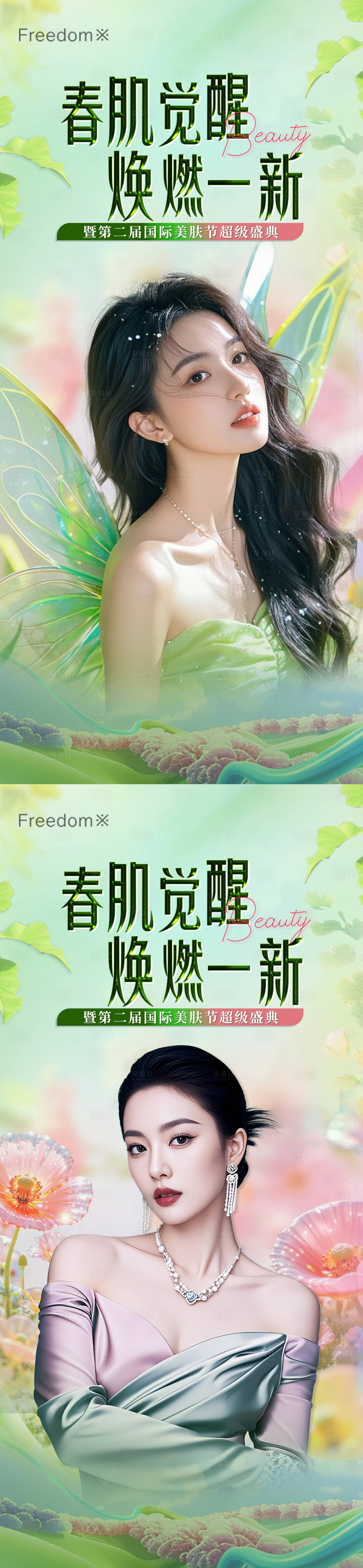 源文件下載【享設計】搜索編號：41760030072772917【醫美春日覺醒清新海報】