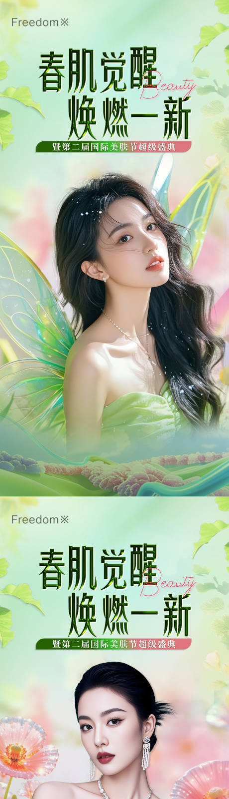 医美春日觉醒清新海报