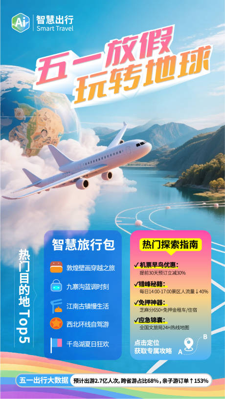 源文件下载【享设计】搜索编号：50190030252772471【五一放假旅游指南APP手屏宣传海报】