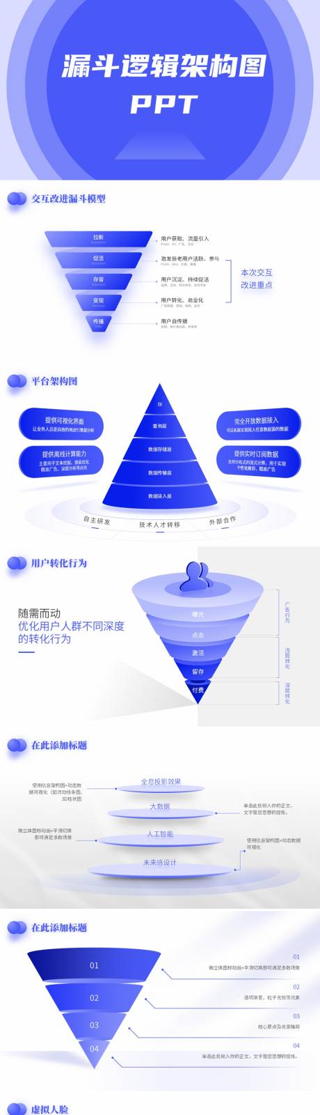 源文件下载【蓝紫色漏斗逻辑架构图PPT】编号：45030030090185296
