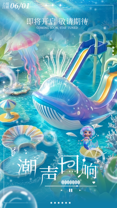 源文件下载【春季儿童卡通3D游戏海洋鲸鱼海报】编号：28630029998928763