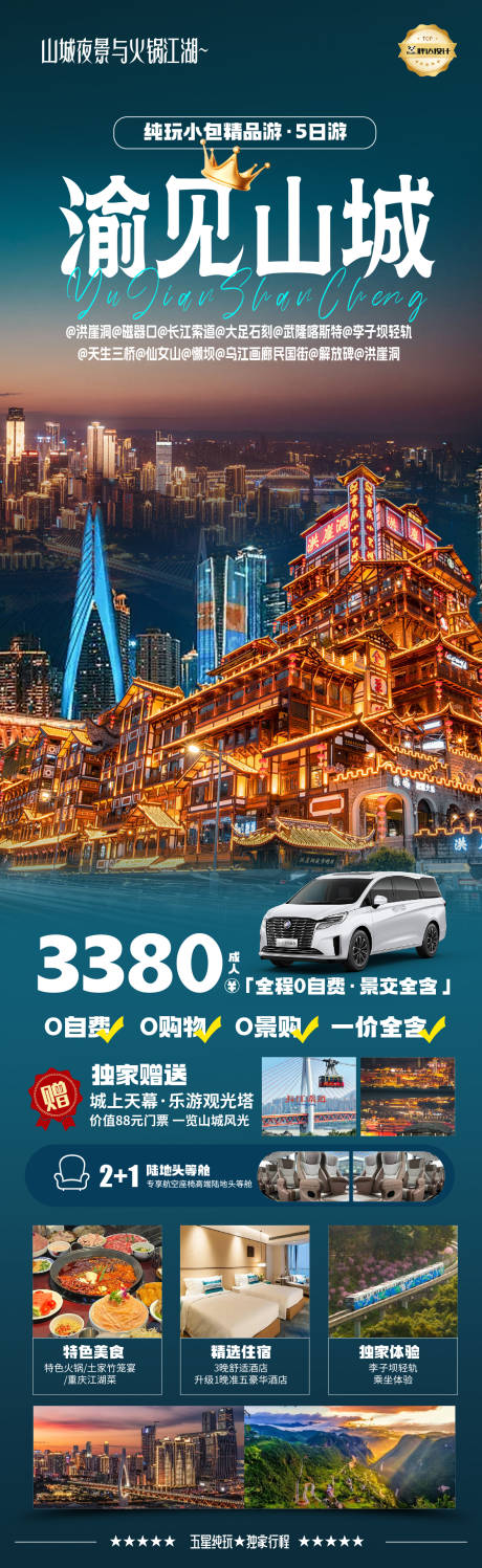源文件下载【重庆遇见山城奢华度假旅游海报】编号：14660029937145147