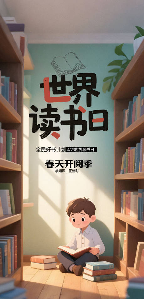 源文件下載【世界讀書日海報】編號：53300030193794751