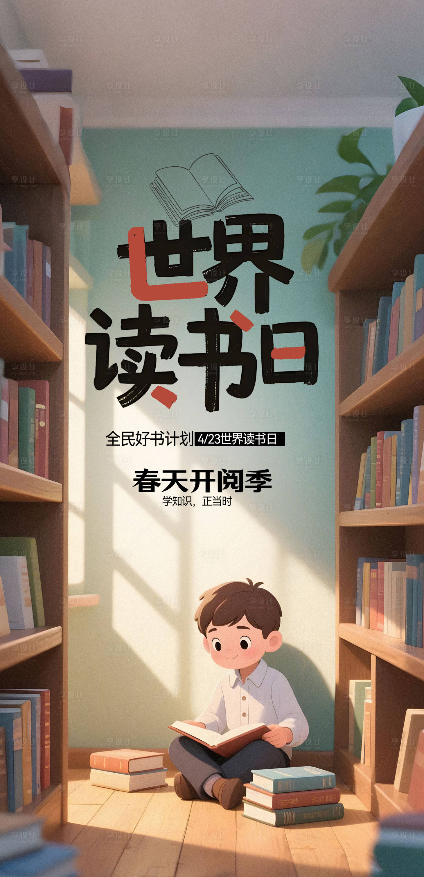 源文件下載【享設計】搜索編號：53300030193794751【世界讀書日海報】
