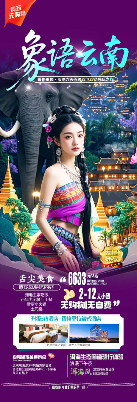 源文件下载【云南春节西双版纳旅游海报】编号：68380030325928719