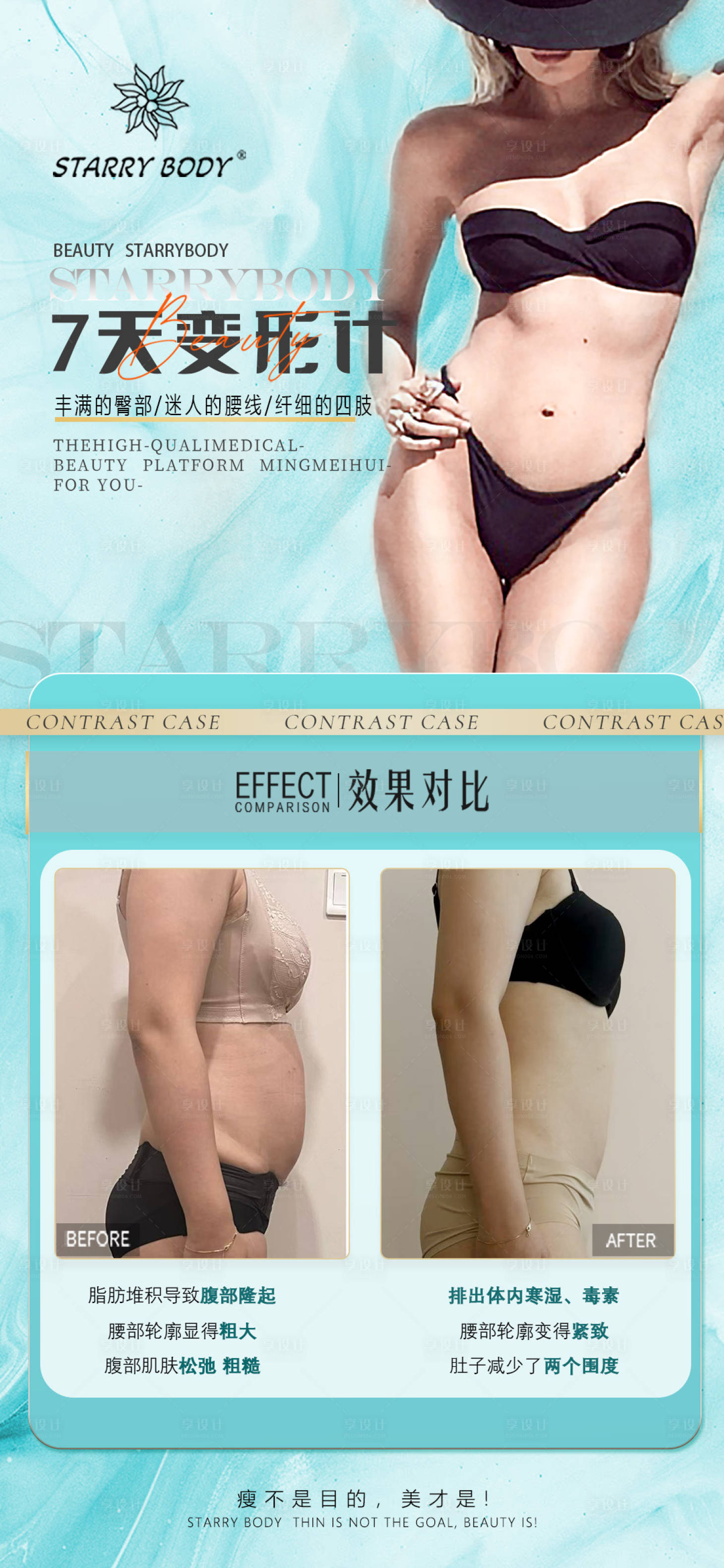 源文件下載【享設計】搜索編號：38480030031745657【腰腹前后對比海報】