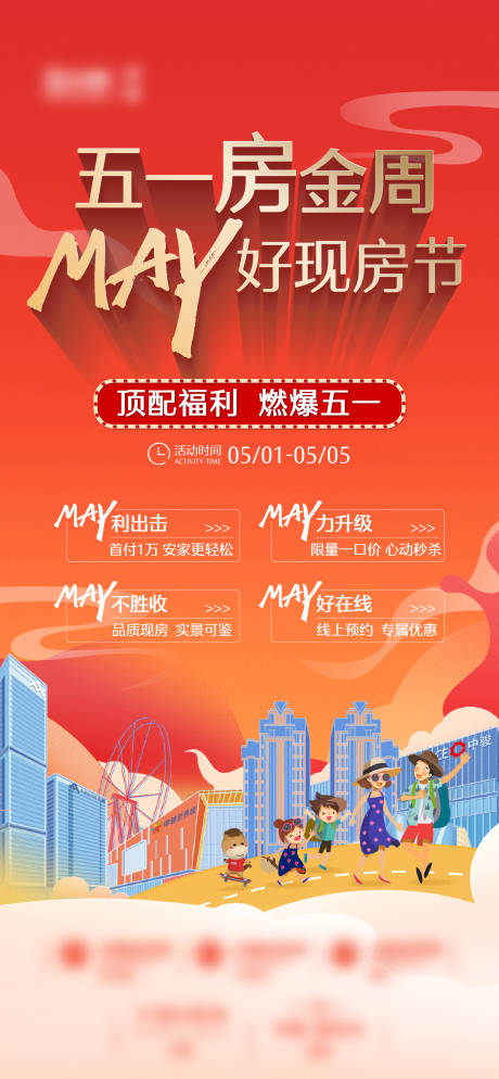 源文件下载【地产五一黄金周政策海报】编号：47180030332238086