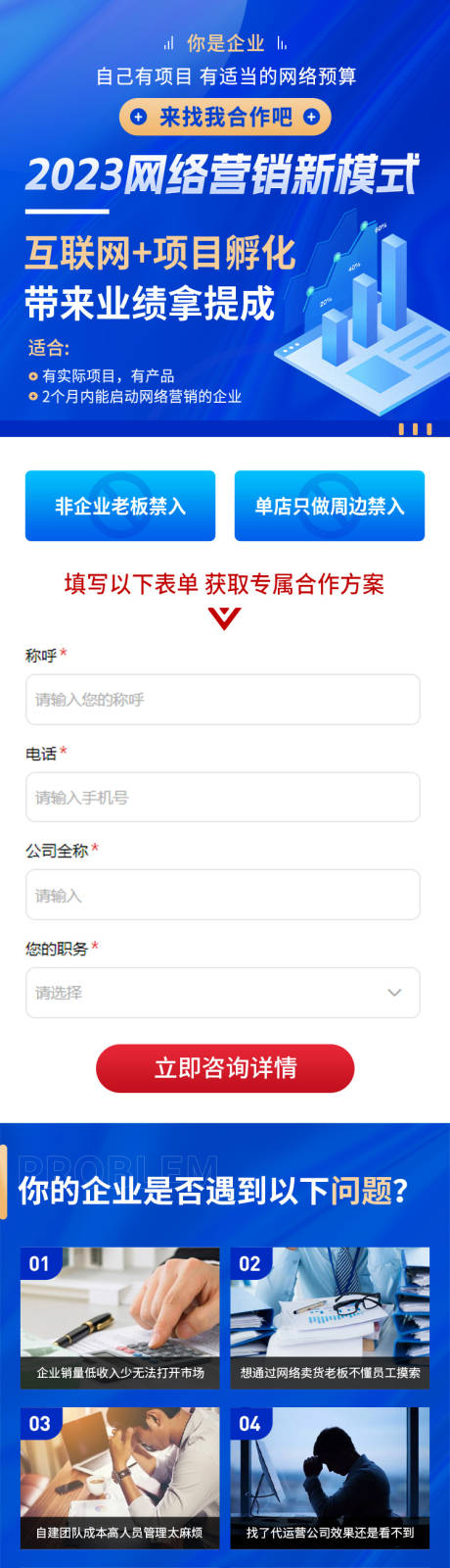企业网络营销互联网专题H5长图