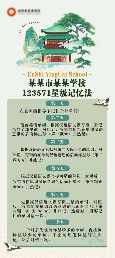 源文件下载【星级记忆法展架】编号：66780030905252130