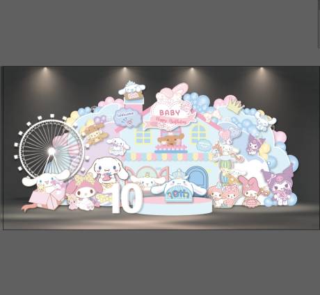 源文件下載【享設計】搜索編號：20910031047476942【玉桂狗生日派對背景堆頭美陳】