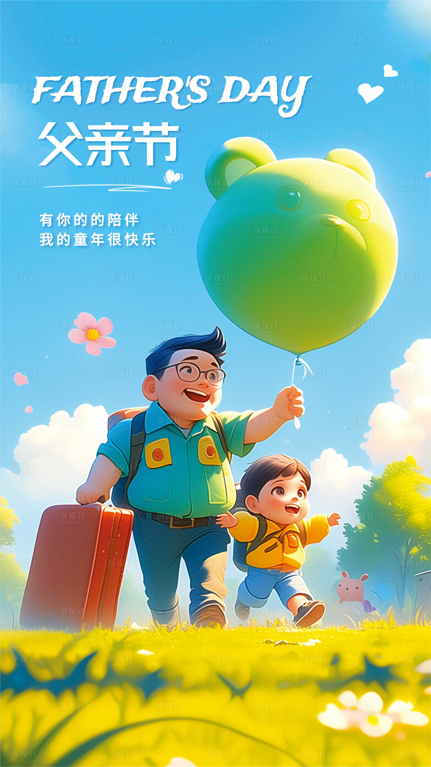 源文件下载【享设计】搜索编号：99530030804132531【父亲节海报】