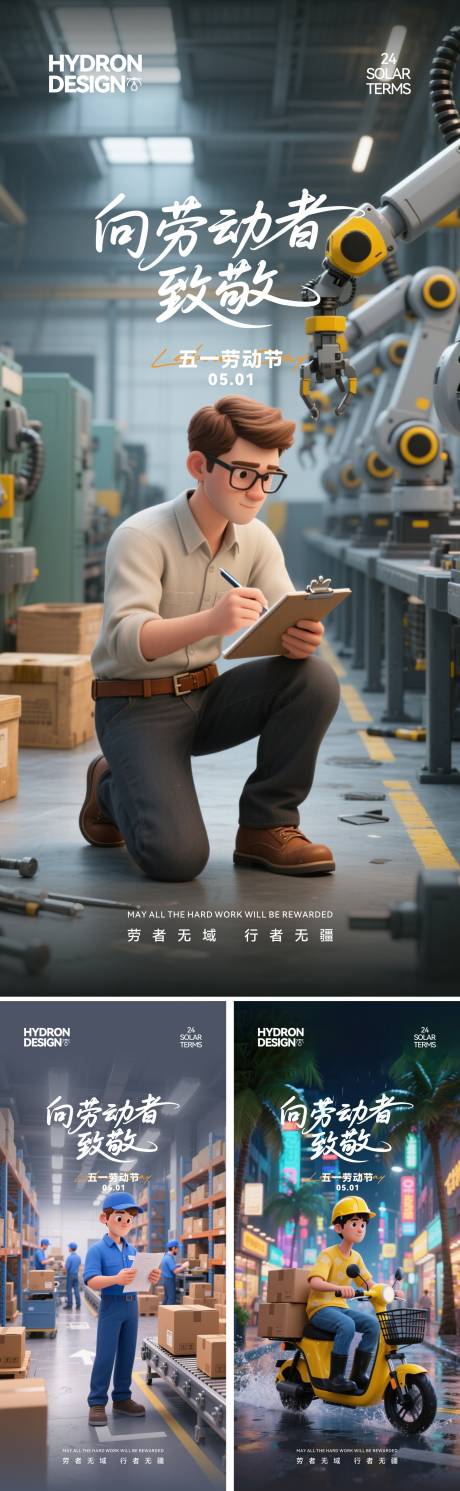 源文件下载【五一劳动节卡通海报】编号：25090030512137974