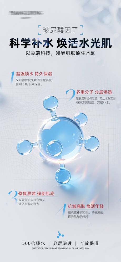 源文件下载【享设计】搜索编号：93620030950694653【玻尿酸分子护肤品产品海报】