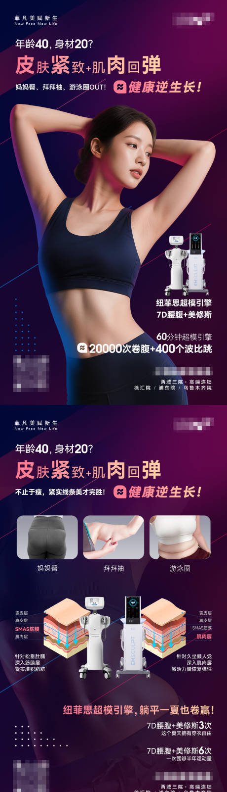 医美7D聚拉提美修斯联合功能科普海报