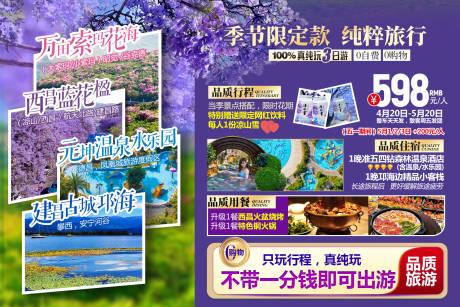 蓝花楹季节限定特价纯玩背景板