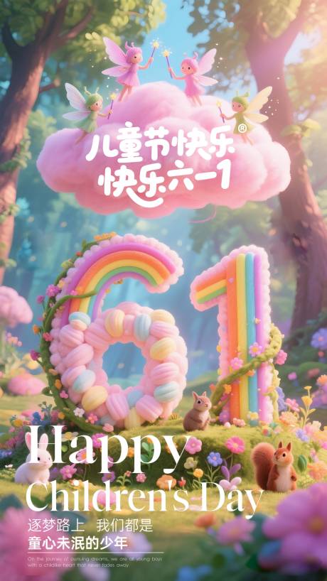 源文件下载【六一儿童节梦幻海报】编号：52210031062071051