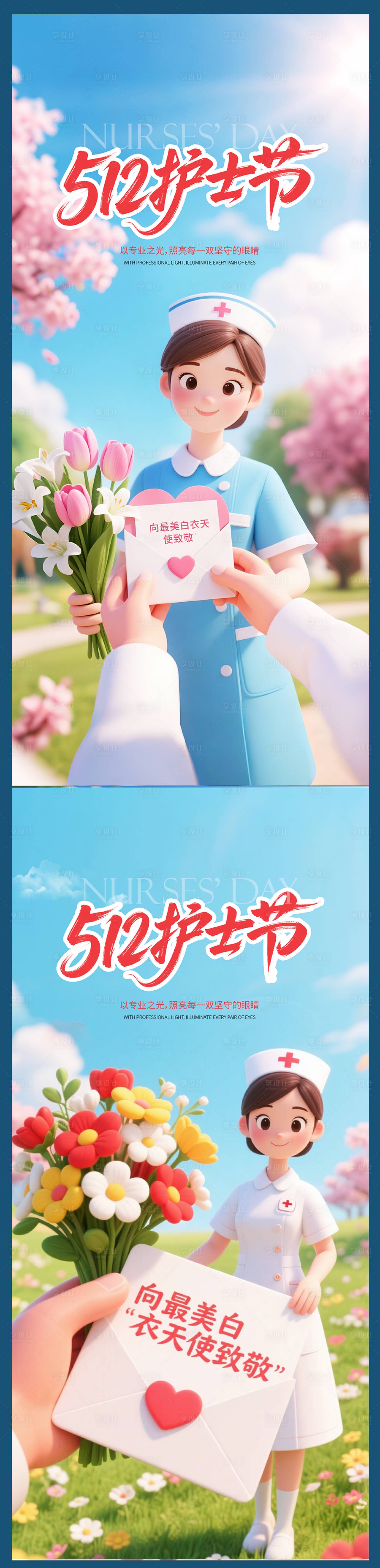 源文件下载【享设计】搜索编号：40180030704885165【护士节节日移动端海报】