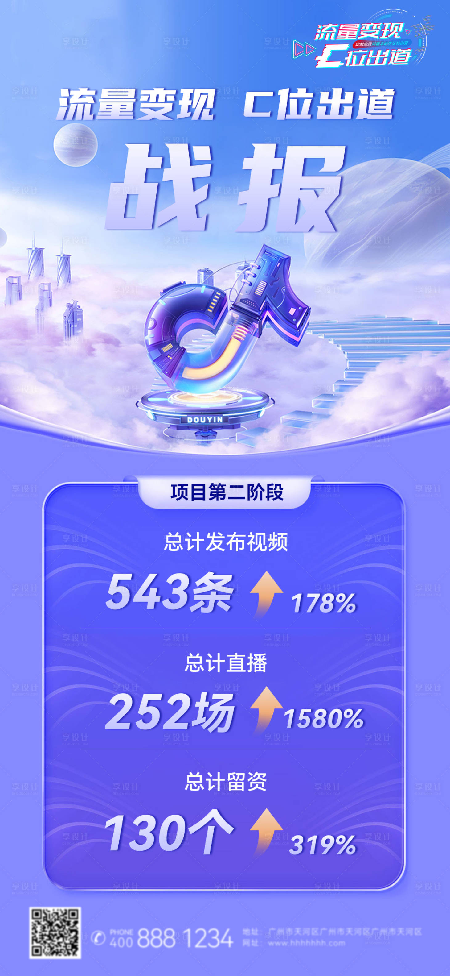 源文件下載【享設計】搜索編號：56550030881043751【抖音直播戰報海報】