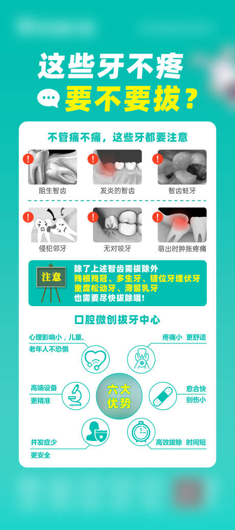 这些呀不疼要不要拔科普海报