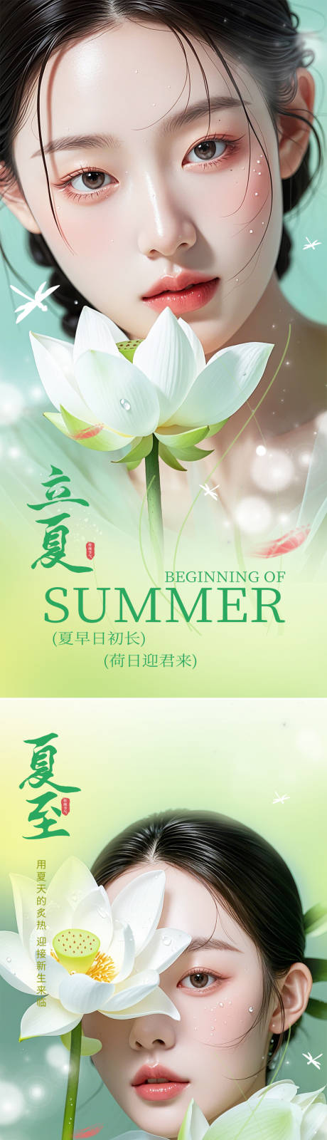 源文件下载【立夏夏至节气系列海报】编号：24600030525691140