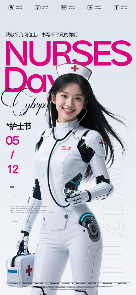 源文件下载【享设计】搜索编号：52870030625221254【护士节活动派对海报】