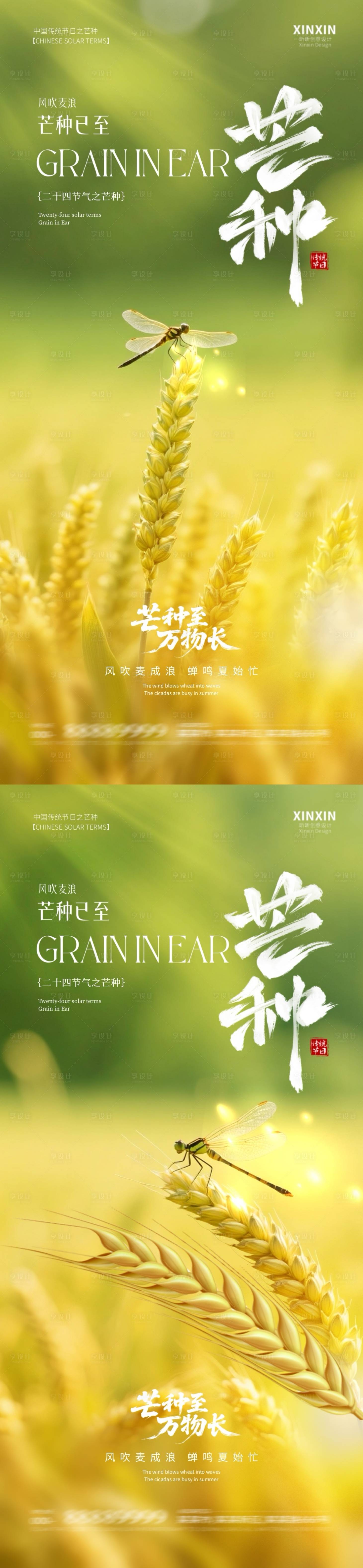 源文件下载【享设计】搜索编号：24120030965284410【地产芒种节气海报】