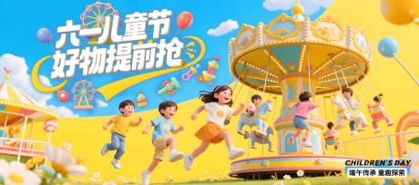 源文件下载【儿童节横版海报】编号：34670030988522181