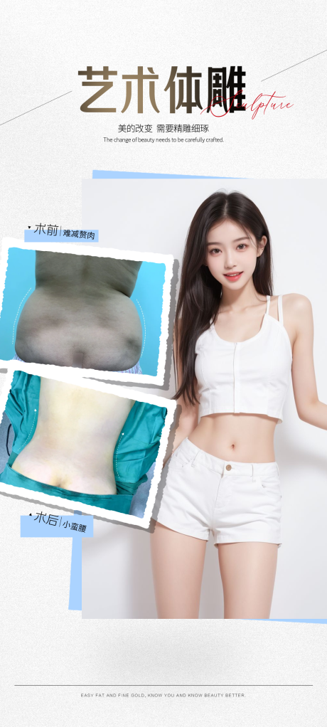医美腰腹臀案例海报