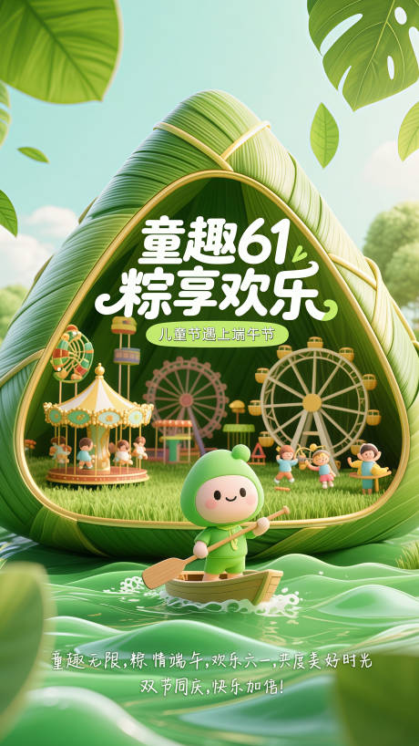 源文件下載【享設計】搜索編號：56910030791378624【童趣61粽享歡樂】