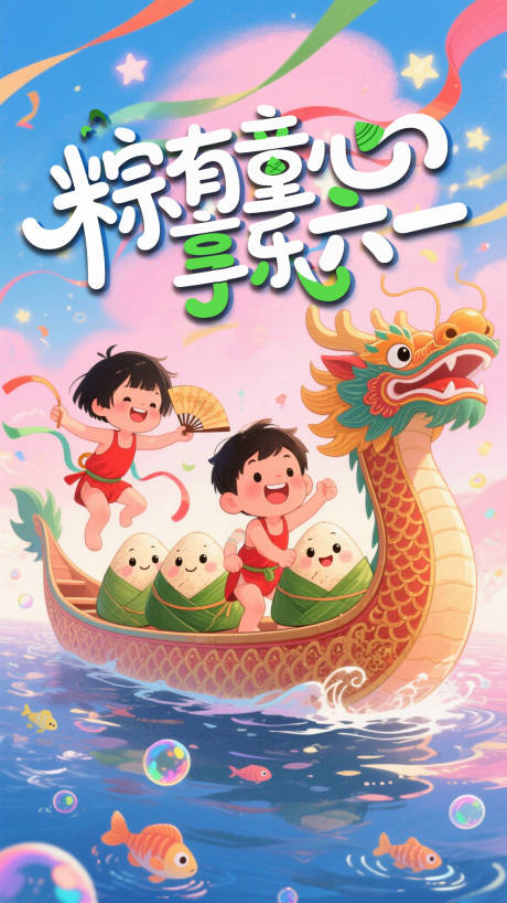 源文件下载【端午61儿童节端午节卡通】编号：12370030989068435