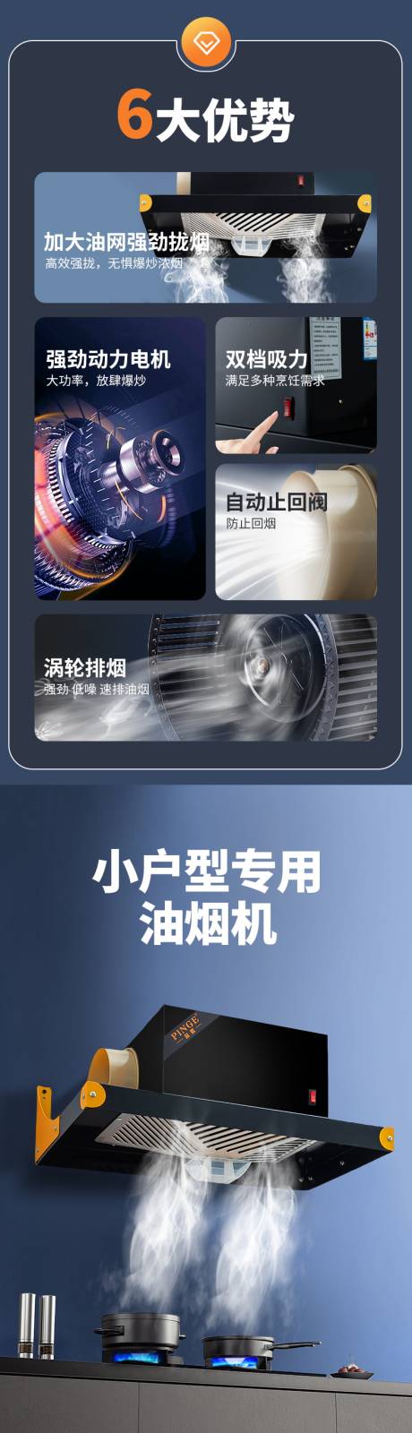 源文件下载【小型油烟机促销详情页】编号：33740030787826901
