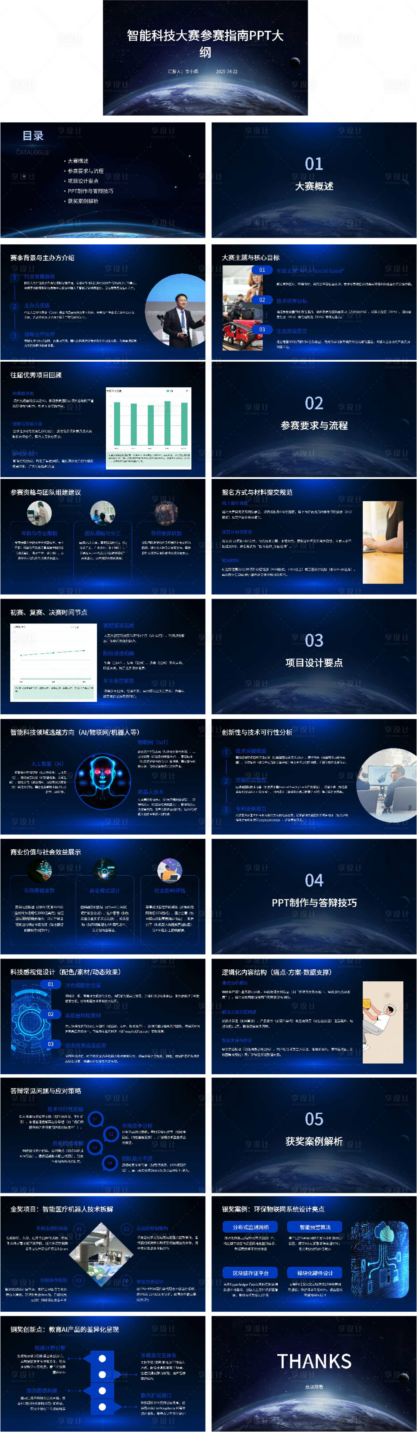 源文件下载【享设计】搜索编号：56670030728887058【智能科技大赛参赛指南大纲PPT】