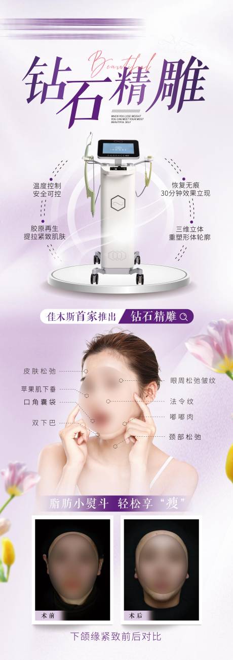 钻石精雕面部对比图