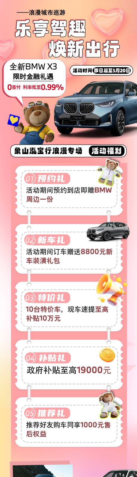 源文件下载【宝马购车钜惠五重礼活动海报】编号：96530030785784269