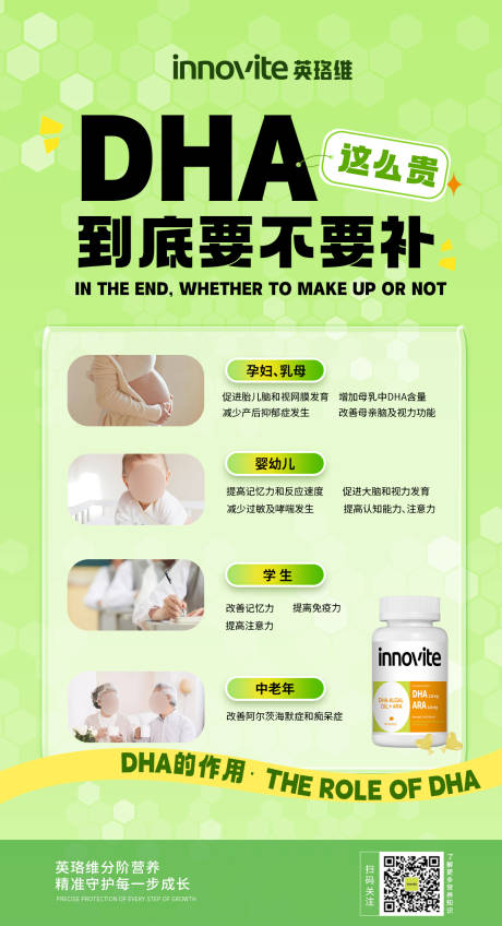 营养品DHA产品卡通童趣科普海报