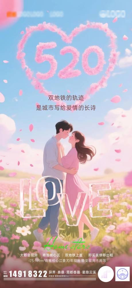 源文件下载【享设计】搜索编号：96850030804989106【520地产幸福海报】